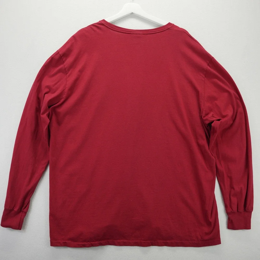 Polo Ralph Lauren Mens XL Red Long Sleeve Pocket T-Shirt Single Stitch Vintage